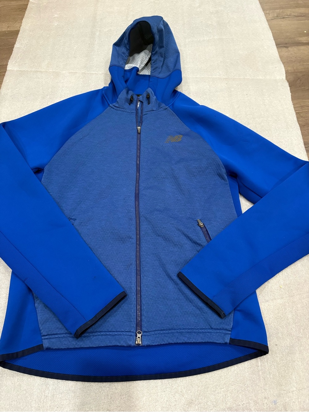 New Balance NB Heat Royal Blue Hooded Performance Zip Jacket